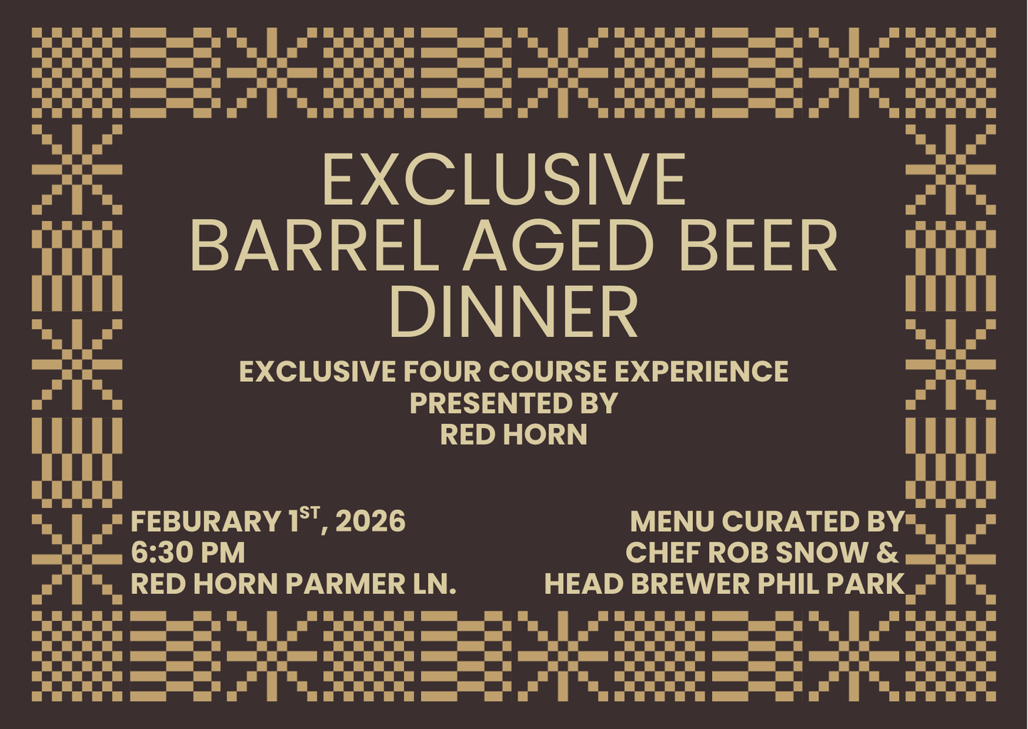 Barrel Aged Beer Dinner - Feb. 1st